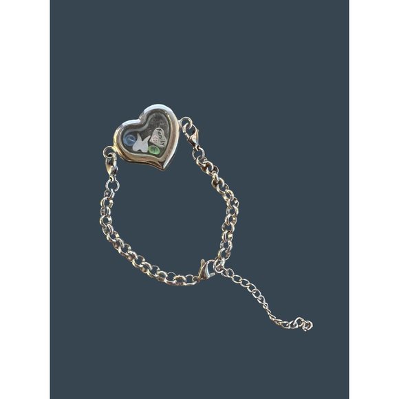 Joy of Shopping Dentist Assistant Tech Heart Floating Charm Bracelet Silver - Picture 11 of 13